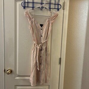 Lumiere Off Shoulder Striped Dress